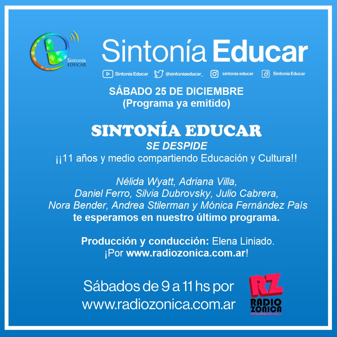 sintoniaeducar_'s tweet photo. ÚLTIMO PROGRAMA DE @sintoniaeducar_ !! https://t.co/aIVVR20a0E