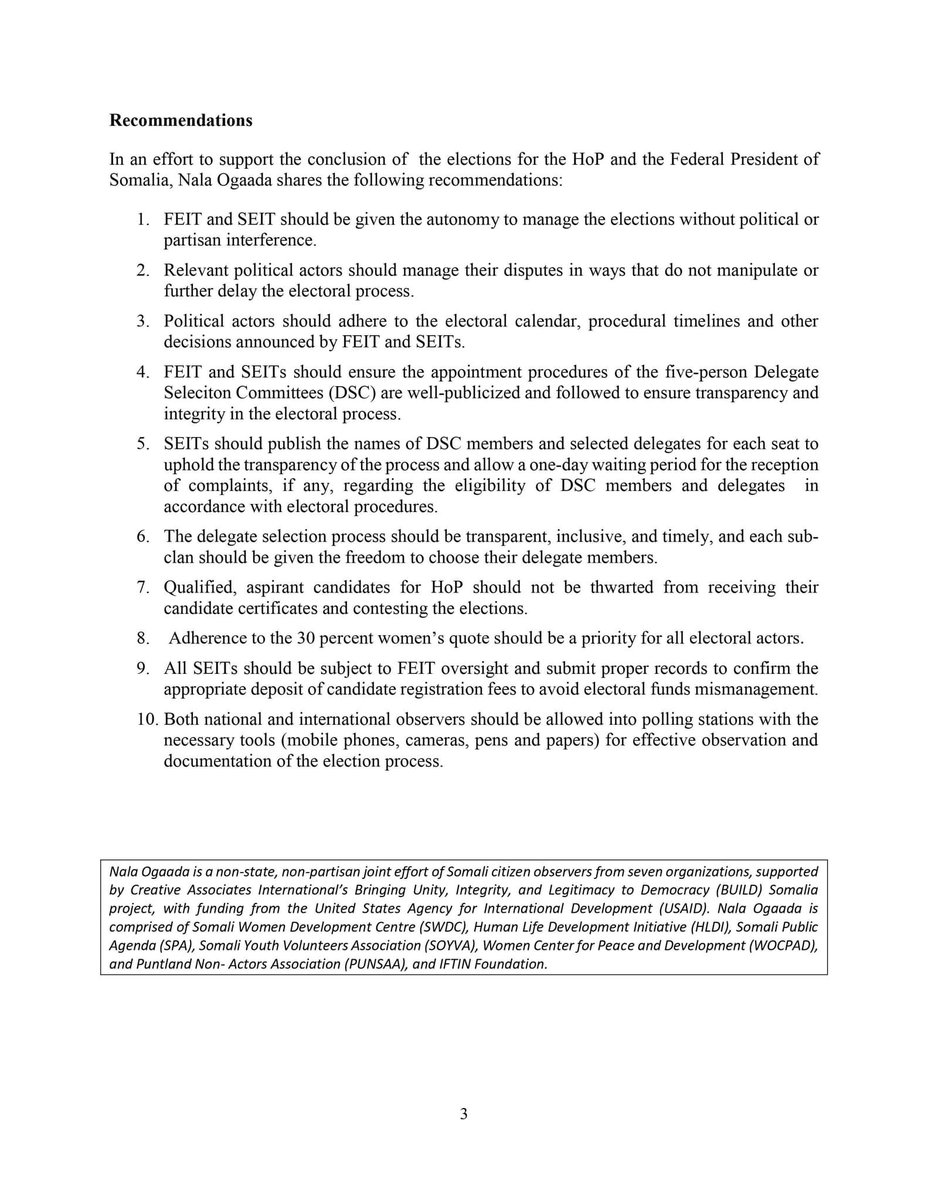 nalaogaada's tweet photo. Today, 24th Dec, is the third missed deadline for completion of the election. In this joint statement we urge all parties involved to complete the elections immediately. This data has been collected from all polling stations in the FMS &amp; Mogadishu.
@Doorashada2021
@SomaliaBUILD https://t.co/QkZ2S4v624