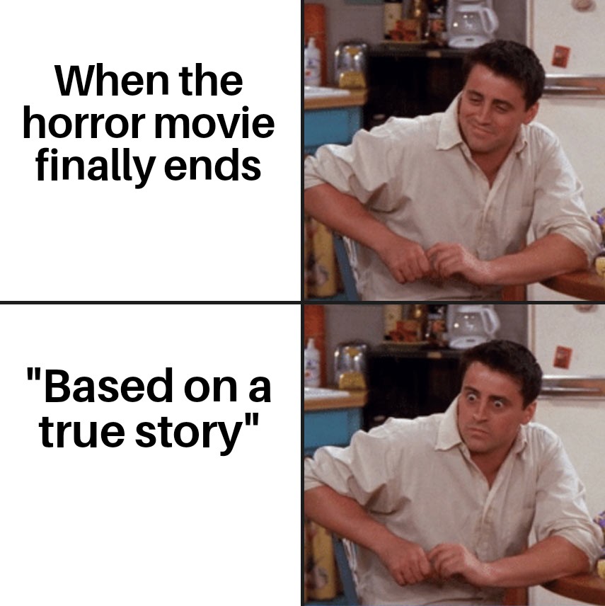 ItwasMorgan's tweet photo. I'm not scared, you' scared!
#MEMES #friends #horror https://t.co/5OaE6GBQPg