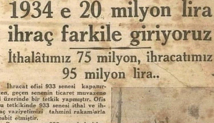 İktidar Atatürk’e düşmanlık yaptı ve yapıyor ama Atatürk’ün ekonomik karnesi buydu kendileri ise ekonomimizi iflas ettirdi ve milli paramınızı da pul etti!
