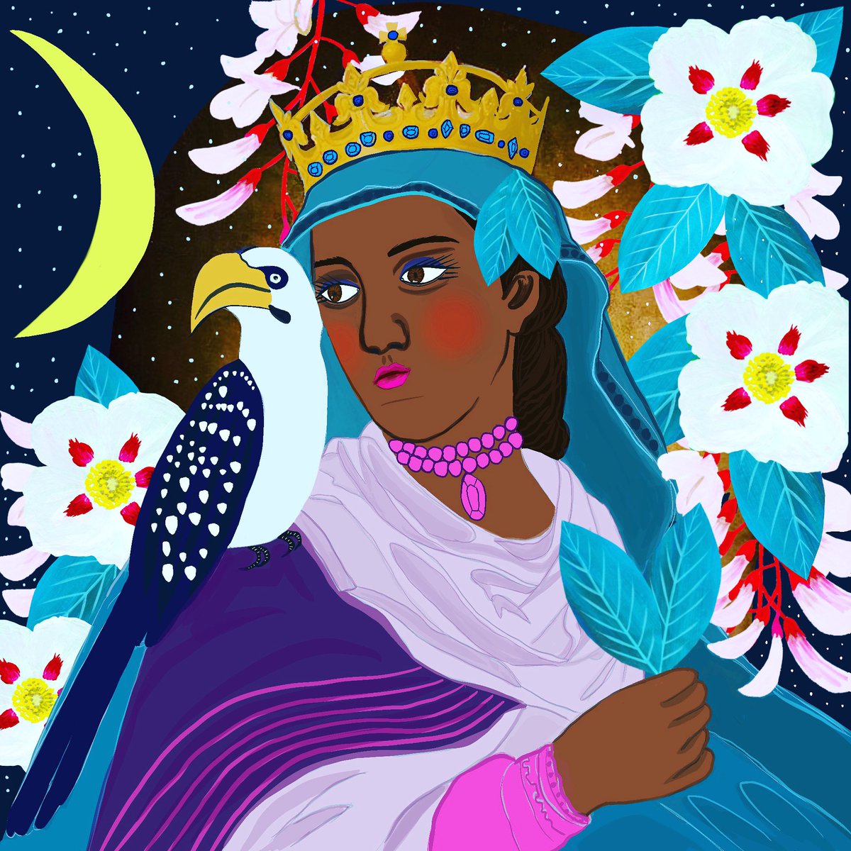 birdagram's tweet image. Lalibella Queen #procreate #Procreate #illustration #makeartthatsells