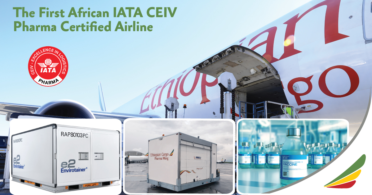 flyethiopian's tweet photo. Ethiopian Airlines has received IATA’s Center of Excellence for Independent Validators in Pharmaceutical Logistics (CEIV Pharma) certification as an airline and ground handling. 
Read more: https://t.co/uA4VpJ2810 https://t.co/MOzasBeBqV
