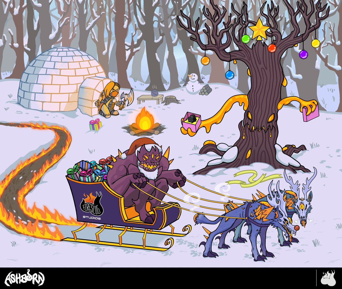 Fireslugstudios's tweet photo. Seasons greetings from Fireslug Studios! https://t.co/X9DUDo80pq