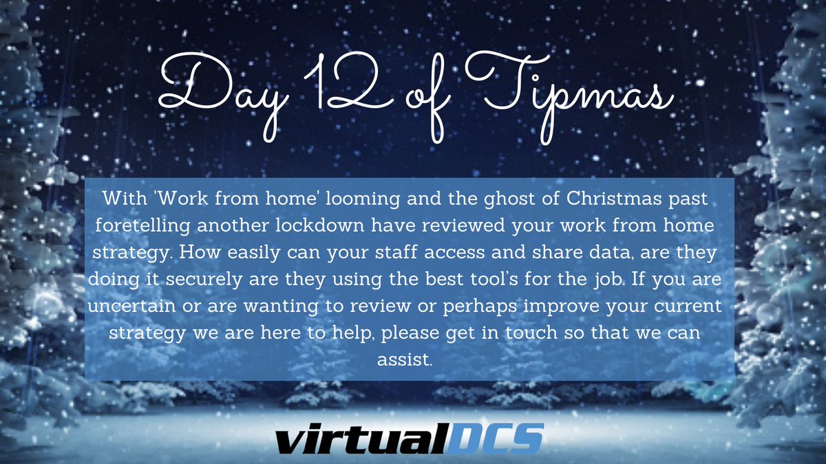virtualDCS's tweet photo. 🎁Our final tip comes from our Head of Support Ross Devine🎁

#Christmas #Tipmas #Lockdown #Data #WorkFromHome

Ross says: https://t.co/CeuSXBKmfJ