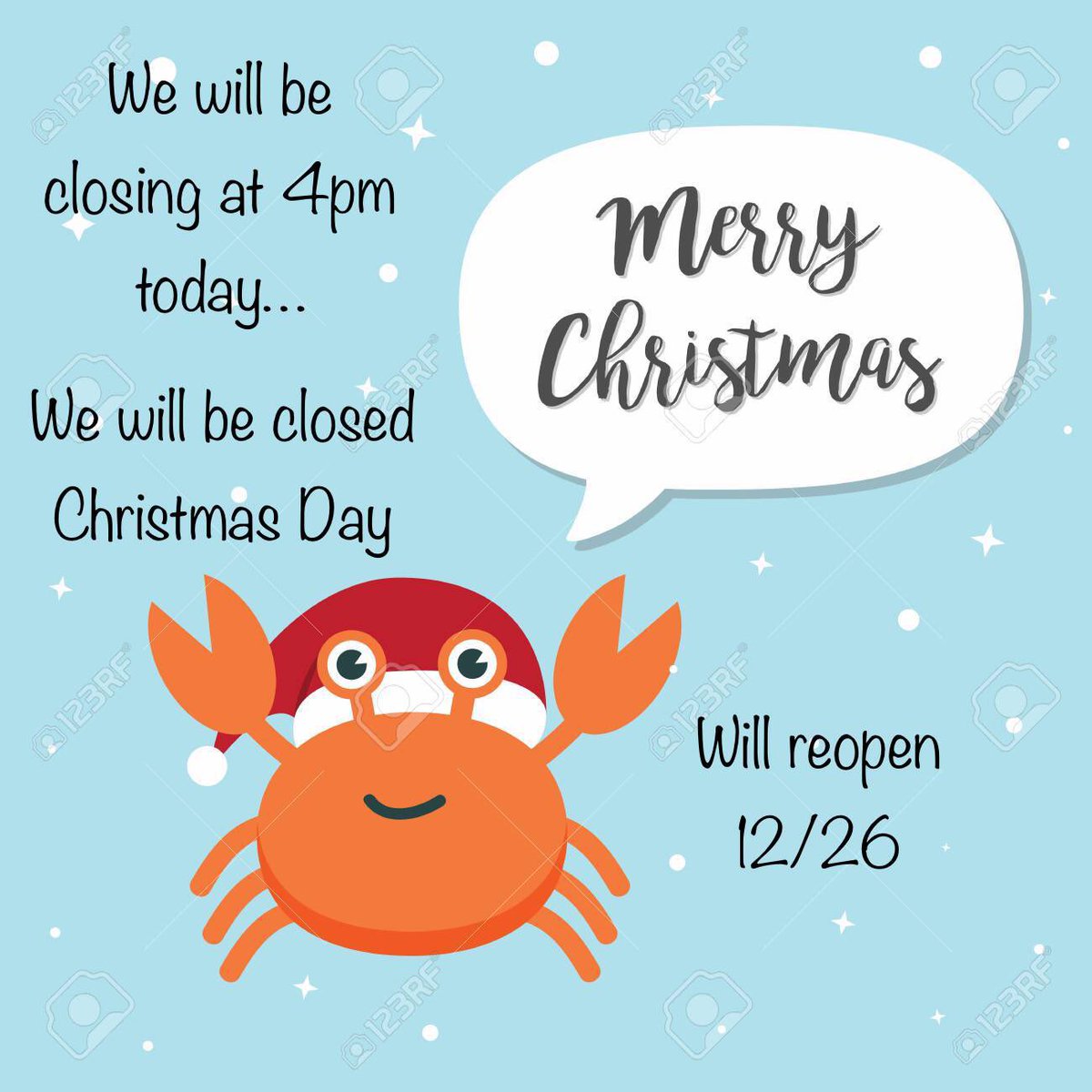 Everyone have a safe and Happy Holiday!! 🎅🏼🎄🦀❤️🎁