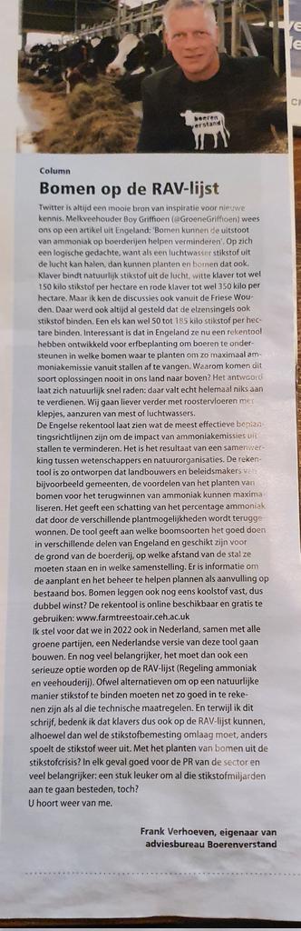 Klaver en houtsingels op de RAV-lijst? Een goed idee volgens Frank Verhoeven <a href="/Boerenverstand/">Frank Verhoeven</a> 
Laten we bij innovatie verder kijken dan technische oplossingen. Vaak heeft de natuur ook zelf al oplossingen voorhanden, we moeten het alleen ook willen zien!