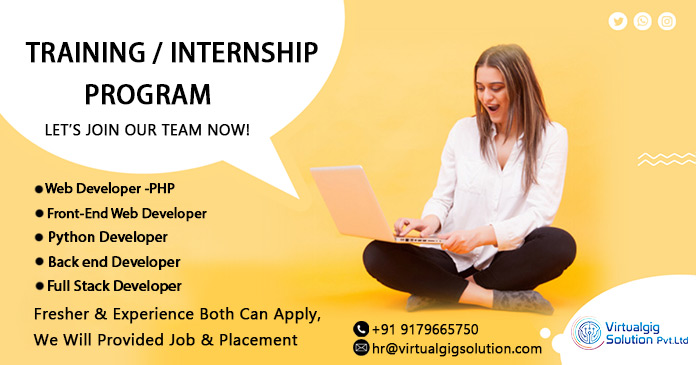 VirtualgigSoln's tweet photo. Internship and Training Program For All Of You, Don't Miss This Opportunity. For More Details Call or Whatsapp For Given Number Below. #developersinternship #internship https://t.co/t1LKArnGvF