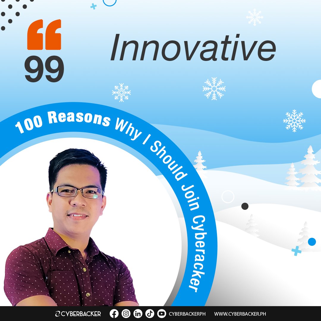 CyberbackerFF's tweet photo. What do you consider when applying for a job?

Let us help you with that! Here's one of the 100 reasons why you should join #Cyberbacker.

Click here to apply: https://t.co/0XkZBZZrKk https://t.co/wm7kfIvthm