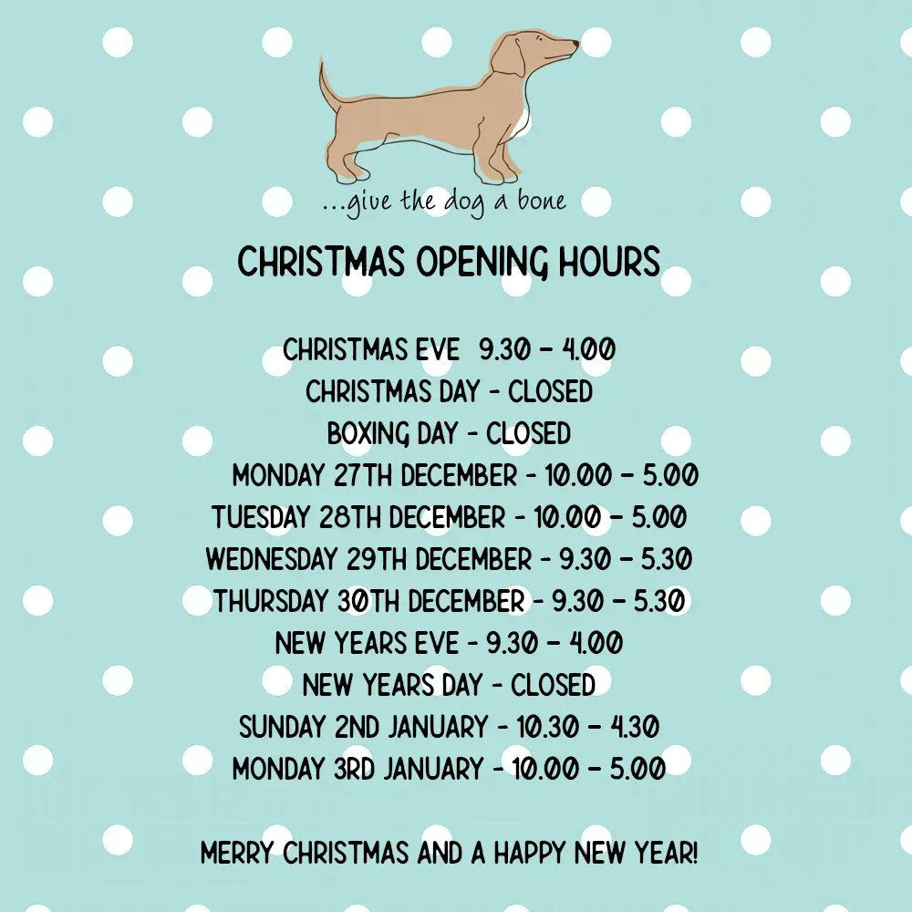 Merry Christmas everyone! Here are our festive opening hours :)
