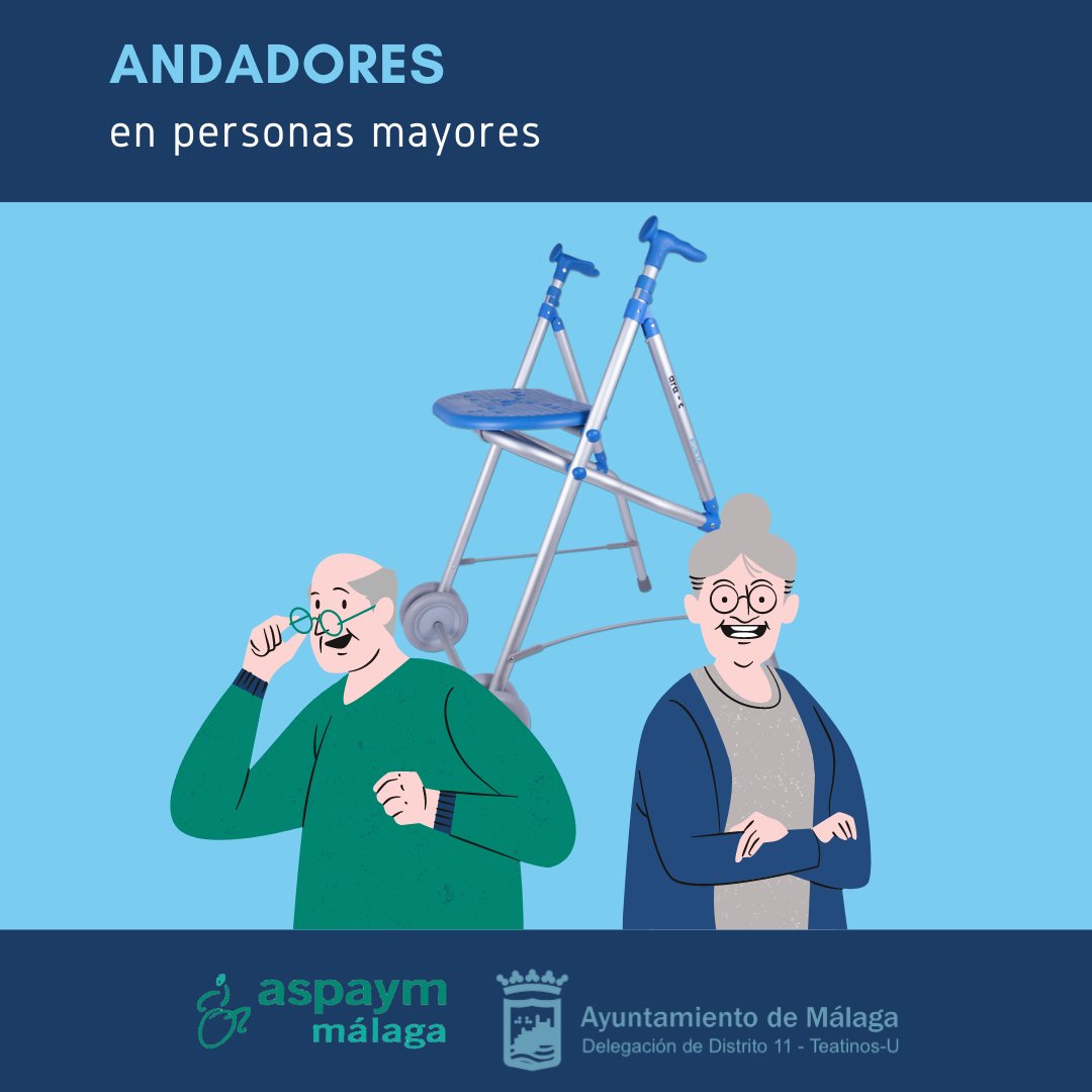 Aspaym_malaga's tweet photo. ♿️👨‍🦳👩‍🦳 Los andadores son un producto de apoyo que nos puede ayudar a prevenir el riesgo de caída. 

Ya puedes visionar el vídeo donde recogemos toda la información (minuto 4:10): 
 https://t.co/Ka7WUSe4iC

Financiada por el Distrito 11 del @malaga https://t.co/ubaQkUWPc1