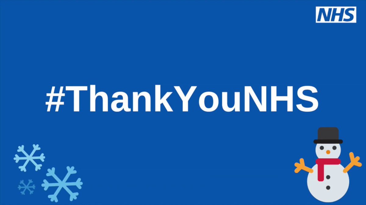 A big shout out to all of our wonderful NHS colleagues and volunteers, who continue to go above and beyond, especially at this time of year - #ThankYouNHS🌈💙👏