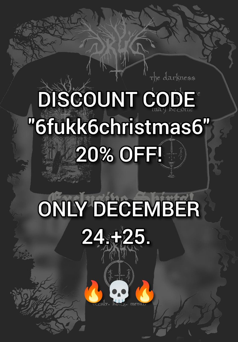 DRUD_official's tweet photo. Use the Merchcode at https://t.co/cHaC6wgsGf
We wish a Metal Holiday Season https://t.co/zdUYoL8oFk