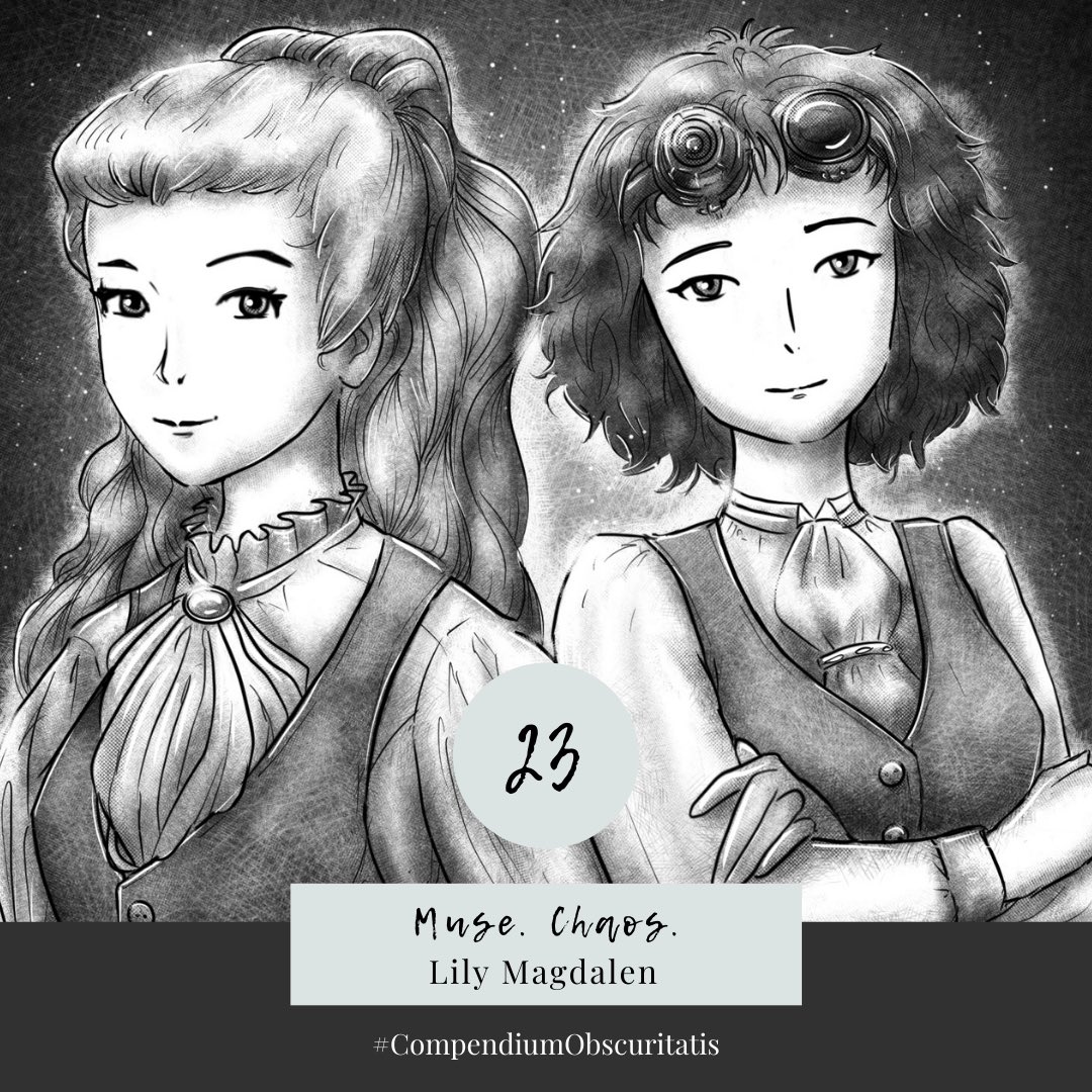 NikasErben's tweet photo. Etwas verspätet seht ihr hier die zwei zauberhaften Protagonistinnen aus „Muse. Chaos.“ von @Lily_Magdalen_  - die ganze Illustration von @la_kirana mit den wuseligen inspirierenden Wesen sehr ihr im #compendiumobscuritatis 🦉✨ https://t.co/buJdJ9RVKp