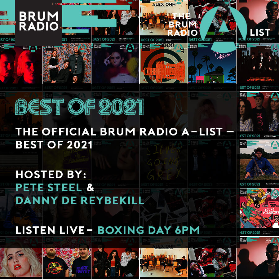 BrumRadio's tweet photo. It's nearly time for our End of Year Honours list - our #Bestof2021 show with @pete_brum this year hosting!

Stay locked for who will be taking home the win for each category;

💥Best Breakthrough
💥Best Band
💥Best Solo Act
💥Best EP
💥Best Album 

Live from Boxing Day - 6pm! 🔊 https://t.co/wUOOvbawmH