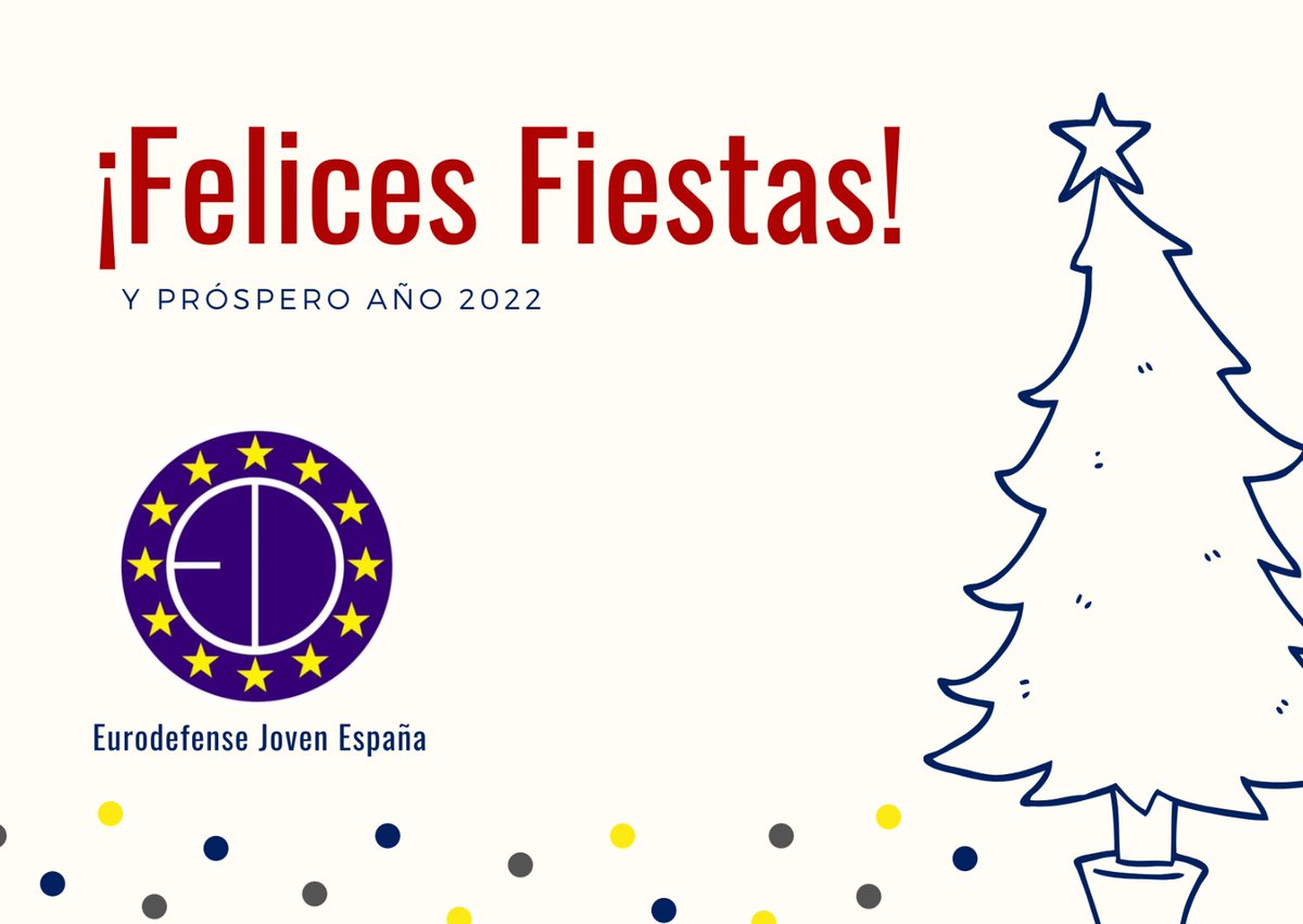 EurodefenseJ's tweet photo. Desde @EurodefenseJ queremos desear Felices Fiestas y un Próspero Año Nuevo a nuestros socios, colaboradores, amigos, seguidores... ¡Y a todos los que nos habéis apoyado en este 2021!🎄
¡Gracias por hacer posible #EDJE!
Por un 2022 lleno de salud, seguro y novedades 👏 https://t.co/ul5t5SVJl5