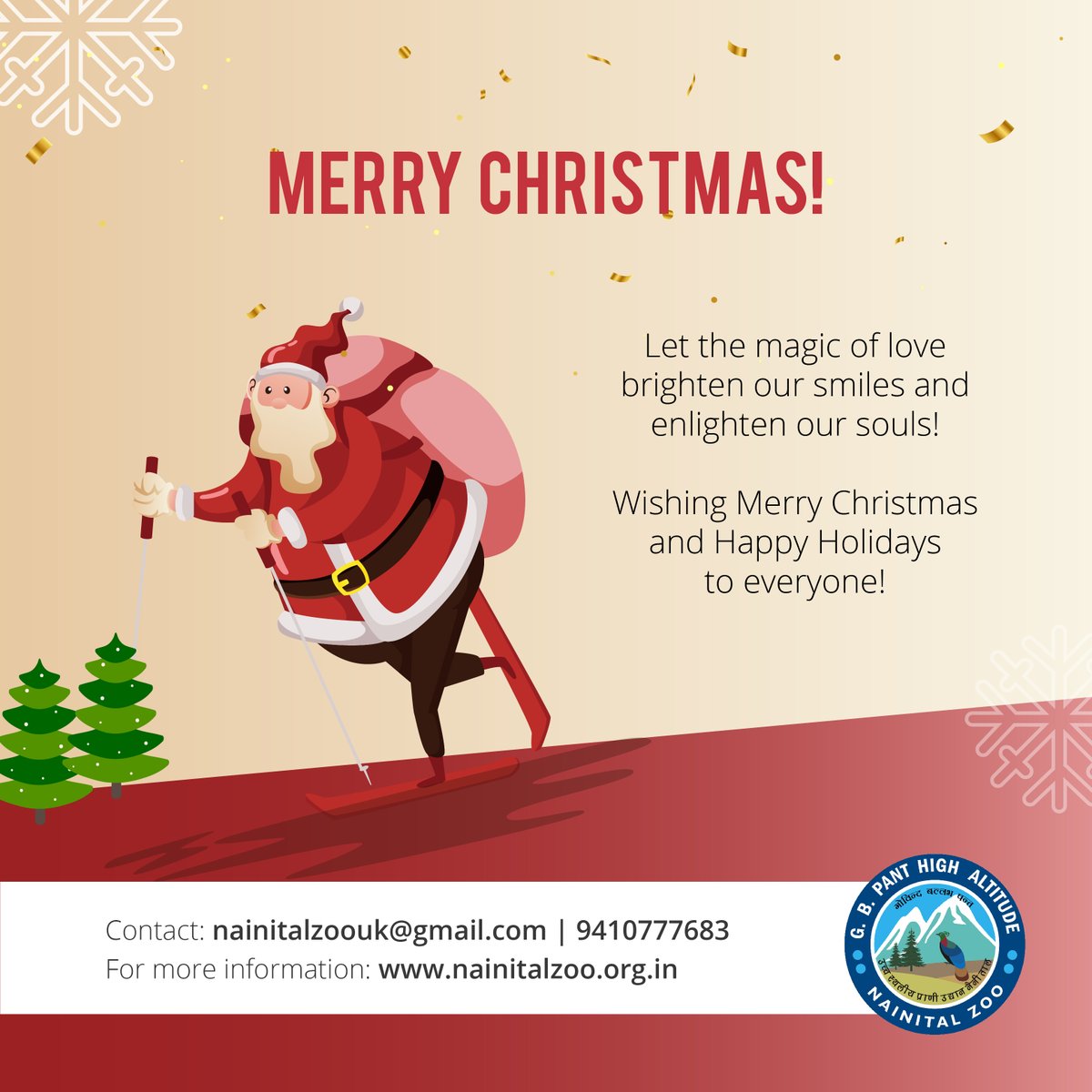 NainitalZ's tweet photo. Team Nainital Zoo wishes you all a Merry Christmas!
#Nainital #NainitalZoo #Christmas #ChristmasEve https://t.co/P1wpmHQJVi
