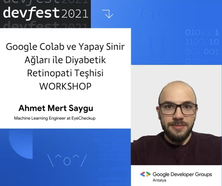 TelekomUral's tweet photo. @GDGAntalya Devfest’21 de Google Colab ve Yapay Sinir Ağları ile Diyabetik Retinopati teşhisi Workshop’u ile Ahmet Mert SAYGU bizlerle olacak
Gdg Antalya YouTube kanlındayız
#googlecolab #neuralnetworks #diabetes #retinopatia #workshop #gdgantalya #gdg #devfest21 #devfest https://t.co/RcA4f8ZH39