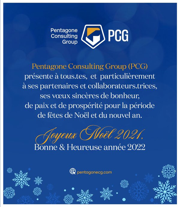 PentagoneCG's tweet photo. Nos vœux sincères de bonheur, de paix et de prospérité pour la période de fêtes de Noël et du Nouvel An à tous.tes

Joyeux Noël2021 et Heureuse Année 2022 https://t.co/rxdu1KohyD