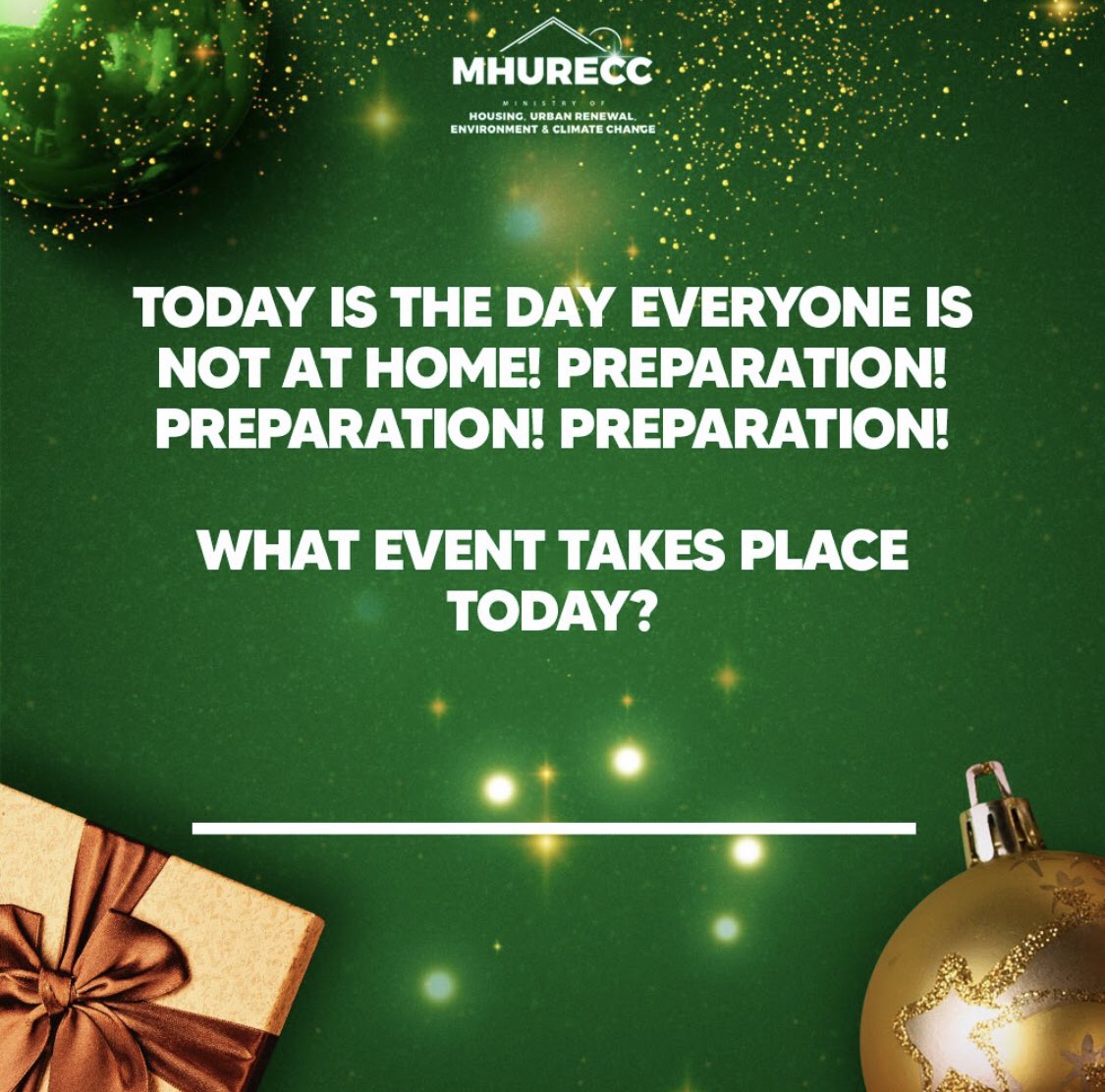 What is today’s unofficial Jamaican pre-Christmas holiday? Comment below what we call Christmas Eve!

#MHURECCXmas
#ChristmasCountdown