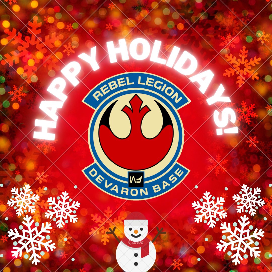 DevaronBaseRL's tweet image. Devaron Base would like to wish everyone Happy Holidays and a very Merry Christmas! 🎄🎁 @rebellegion 

#rebellegion #devaronbaserl #happyholidays #merrychristmas #holidayseason #starwars #starwarscostuming