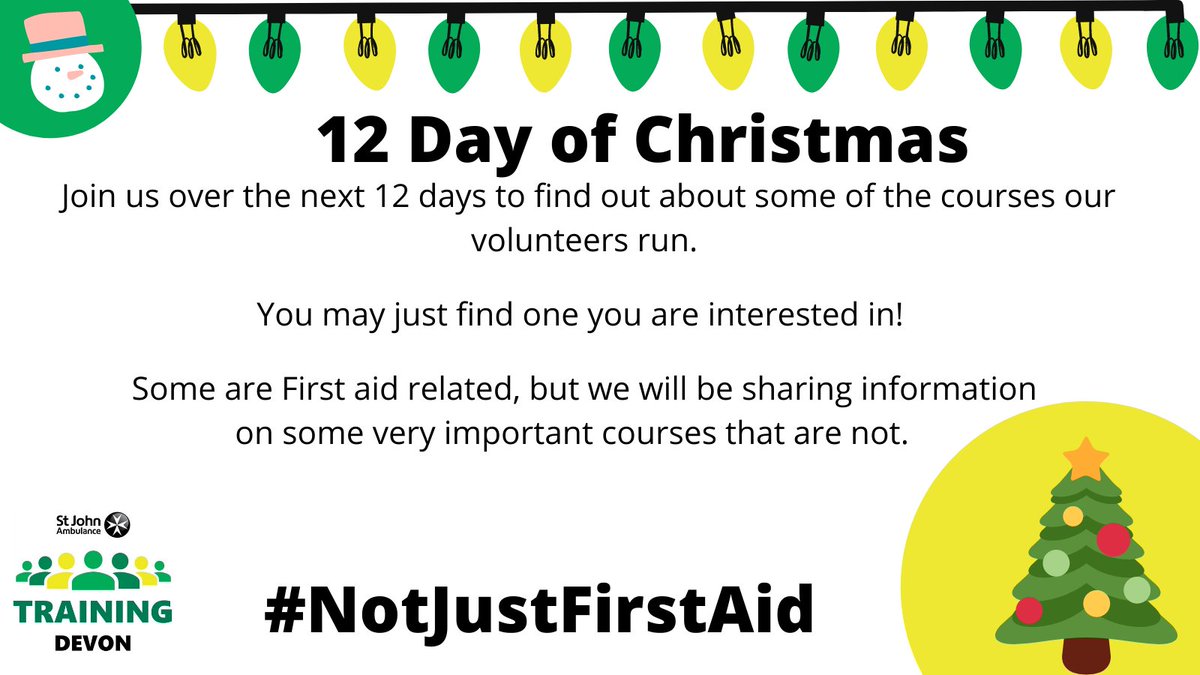 SJADevon's tweet photo. Starting Tomorrow, we are sharing some of our favourite courses within @stjohnambulance and there #NotJustFirstAid . We deliver a huge range of course which we are going to celebrate over the next 12 days.
#Firstaid #SJADevon @SJAVolTraining https://t.co/zxhtsVE8qX