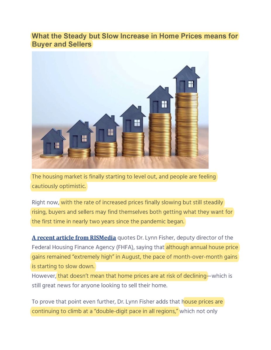 CleveGaddis's tweet photo. I found an interesting article that talks about what the steady but slow increase in home prices means for buyer and sellers.👇
https://t.co/UUeoWmthCm https://t.co/ckNJIAGOWQ