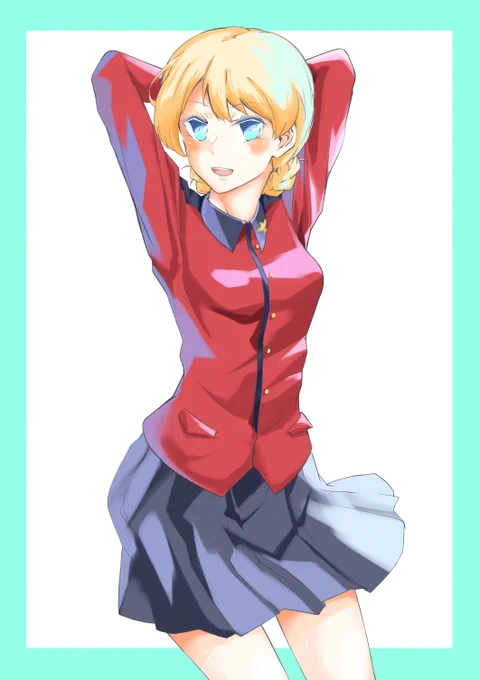 ノリだけで塗りつつ初描きガルパンのダージリン様できたのよ～_φ(·ω·*) 