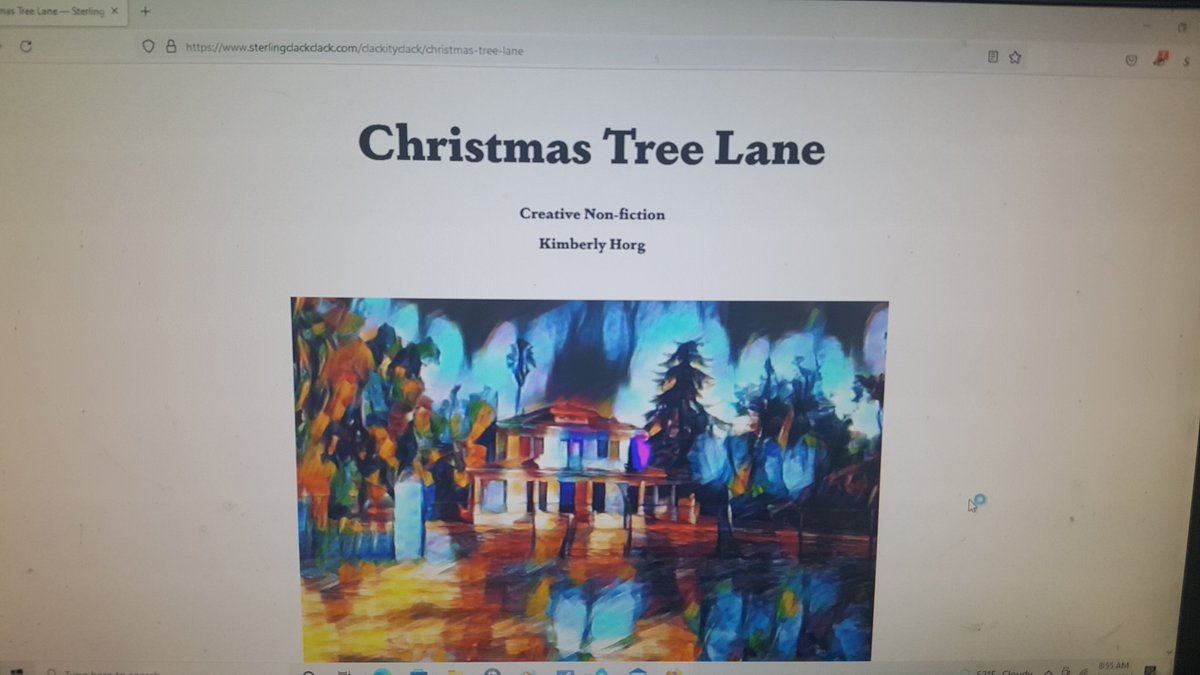 Check out my essay Christmas Tree Lane that was just published today in Sterling Clack Clack Literary Magazine:
sterlingclackclack.com/clackityclack/…