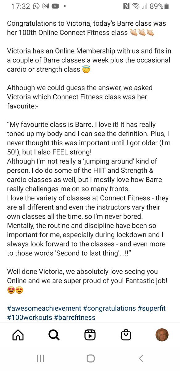 VictoriaMarkou's tweet photo. I made 100 classes online!!! #barrecore #onlinefitness #connectfitness https://t.co/8jqpbxYPWn