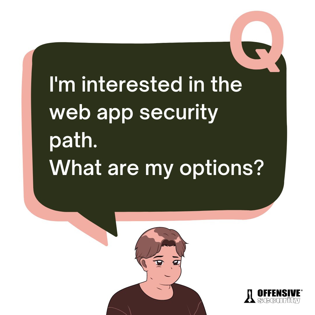 offsectraining's tweet photo. "I'm interested in the web app security path. What are my options?"

🦉→WEB-200 (Web Attacks with Kali Linux):https://t.co/rDebPszdW6
🕷 →WEB-300 (Advanced Web Attacks and Exploitation):https://t.co/3D8CdMXiPE https://t.co/JjwGmnyoQn
