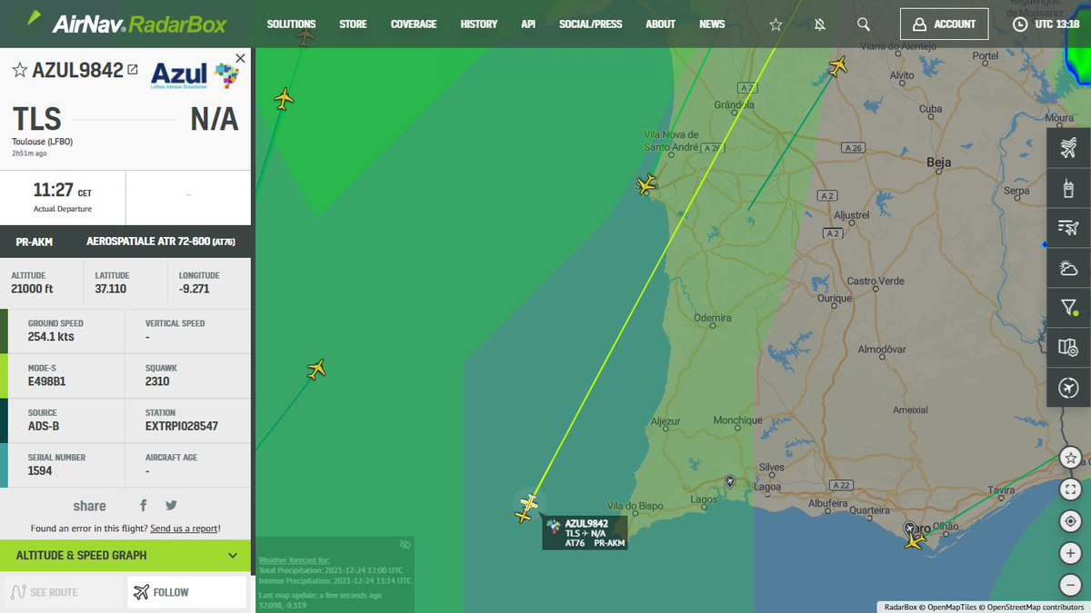 AirNavRadar's tweet photo. Azul is taking delivery of 2 ATR 72-600s (PR-AKM &amp; PR-AKN). 🛩️

Track #AD9841 now:
https://t.co/ShmHgmm24i

Track #AZUL9842 now: 
https://t.co/BiOPdOa8wY

#Azul #ATR72600 #PRAKM #PRAKM #PRAKN https://t.co/r5R85r0Hfr