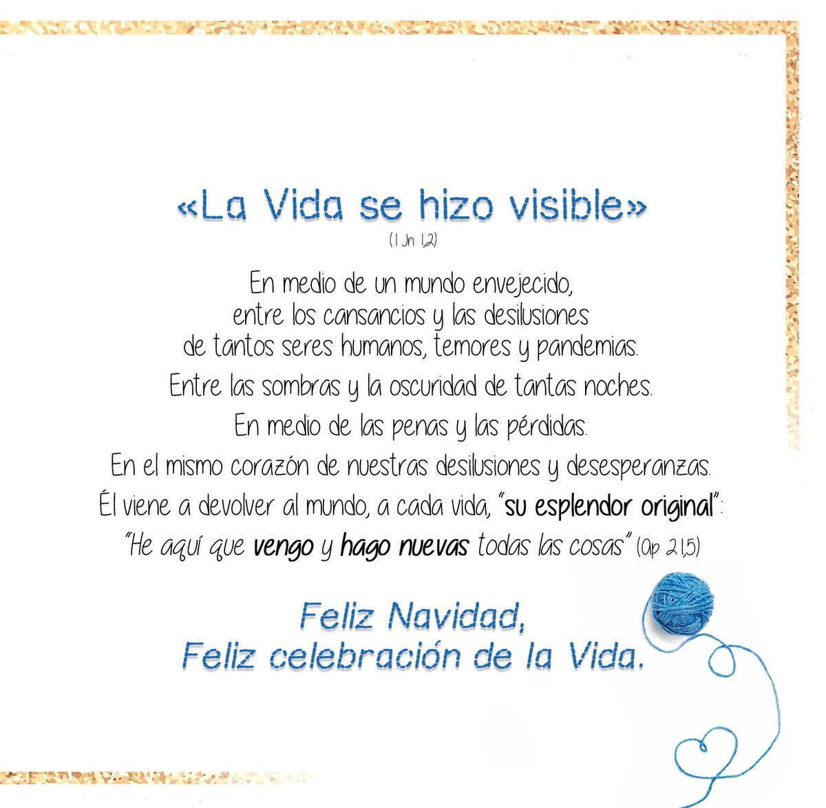CCAsuncion's tweet photo. «La Vida se hizo visible» (1Jn 1,2)
En medio de un mundo envejecido,
entre los cansancios y las desilusiones de tantos seres humanos, temores y pandemias.
Entre las sombras y la oscuridad de tantas noches... https://t.co/UVYYXDt0k9
