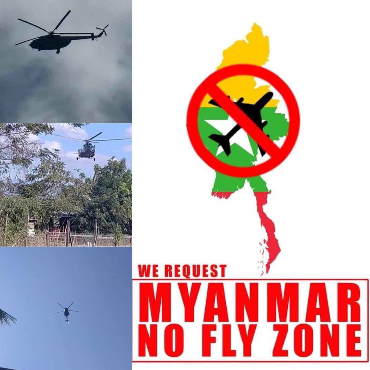Tiam (@tiam1702) on Twitter photo The retaliatory air strikes of Myanmar military are illegal & partisan since more than thousands of people across Myanmar have displaced & civilians casualties are convincing evidences for <a href="/UN/">United Nations</a> to implement #NoFlyZoneInMyanmar in accordance with intāl laws. The retaliatory air strikes of Myanmar military are illegal & partisan since more than thousands of people across Myanmar have displaced & civilians casualties are convincing evidences for <a href="/UN/">United Nations</a> to implement #NoFlyZoneInMyanmar in accordance with intāl laws.