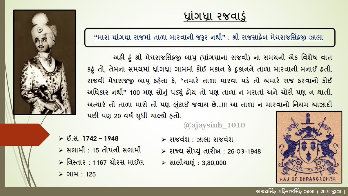 ajaysinh_1010's tweet photo. #dhrangadhra #zala #state https://t.co/YNlSrIjOkA