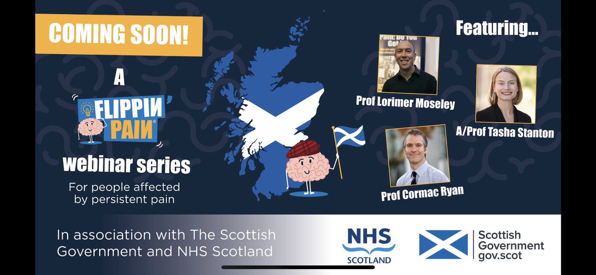 Flippinā Pain (@flippinpain) on Twitter photo Coming soon!
A series of <a href="/FlippinPain/">Flippinā Pain</a> events in collaboration with @ScotGovHealth & <a href="/NHSScotland/">Office of the Chief Executive NHSScotland</a> designed for people affected by persistent pain in Scotland
Watch this space for info of 3 webinars from internationally renowned pain experts & people living with persistent pain Coming soon!
A series of <a href="/FlippinPain/">Flippinā Pain</a> events in collaboration with @ScotGovHealth & <a href="/NHSScotland/">Office of the Chief Executive NHSScotland</a> designed for people affected by persistent pain in Scotland
Watch this space for info of 3 webinars from internationally renowned pain experts & people living with persistent pain