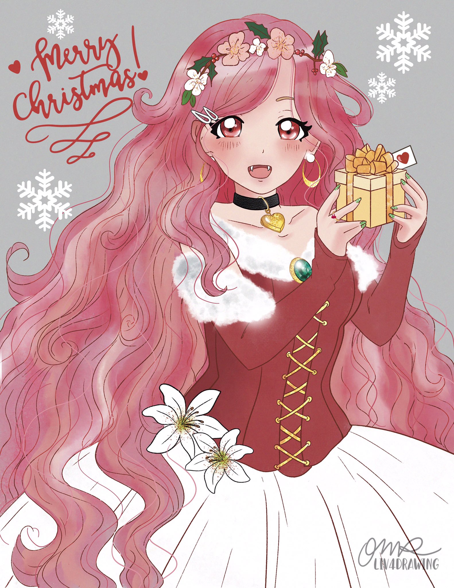 Merry Christmas anime girl drawing  rZHCSubmissions