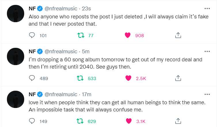 NFrealstats's tweet photo. All tweets by @nfrealmusic today https://t.co/ZwpHgtu9eh