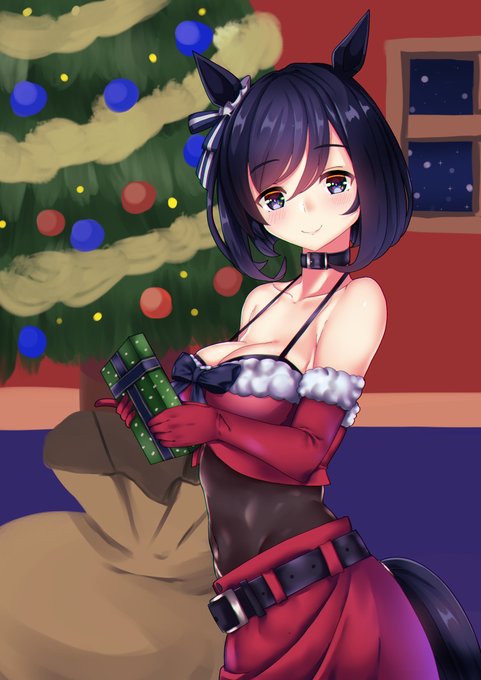 サンタエイシンフラッシュ #ウマ娘プリティーダービー #ウマ娘 #エイシンフラッシュ(ウマ娘) #サンタコス #おへそ https://t.co/BgIi1fLssD 