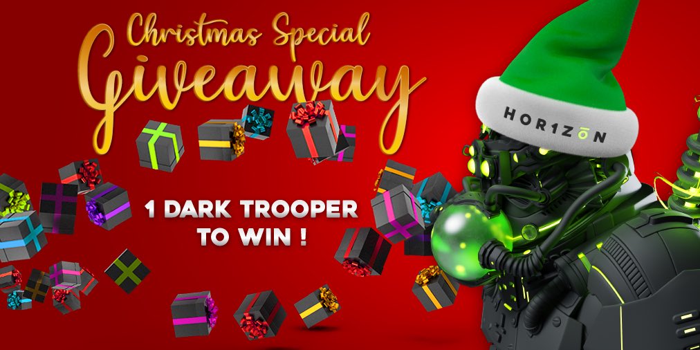 SPECIAL CHRISTMAS GIVEAWAY 🎁

1 RARE DARK TROOPER to win!🎄

To enter: 
1⃣ RT this tweet
2⃣ Follow <a href="/Hor1zon_Project/">Hor1zon Project</a> 
3⃣ Tag 2 friends 

⌛️Ends on December 31st (1 week to enter)

Good Luck and Merry Christmas Troopers ❤️