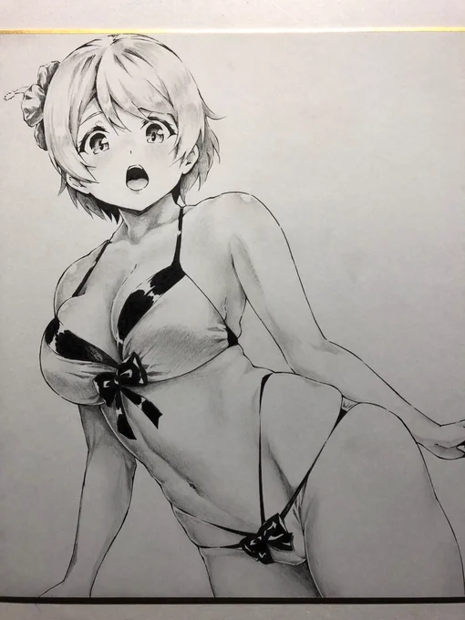 かよちん色紙線画 