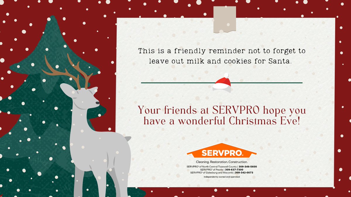 #servpro #cleaning #restoration #centralillinois #christmaseve #santa #milkandcookies