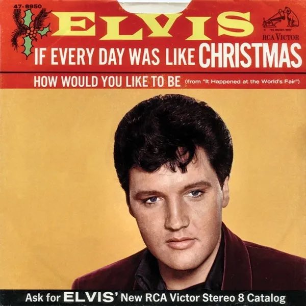 Today in 1966, #ElvisPresley’s #IfEveryDayWasLikeChristmas peaks at #99 on #RecordWorld for 1 week. It is the song’s only appearance on a national chart because #Billboard & #CashBox ranked #Christmas songs separately. The song was later included on #Elvis’s best-selling album.