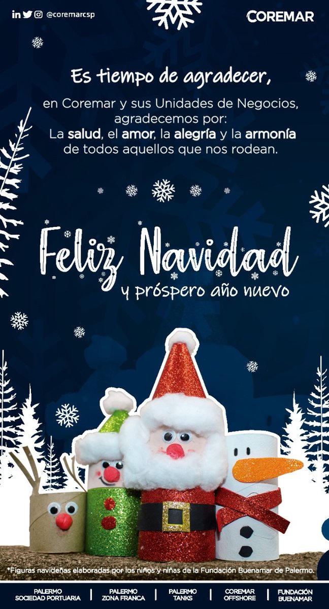 Coremarcsp's tweet image. ¡Feliz Navidad! 🎄🎁 Los más cálidos pensamientos y mejores deseos para este maravilloso día. Que la paz, el amor y la prosperidad los sigan siempre. 💙 

#Coremar