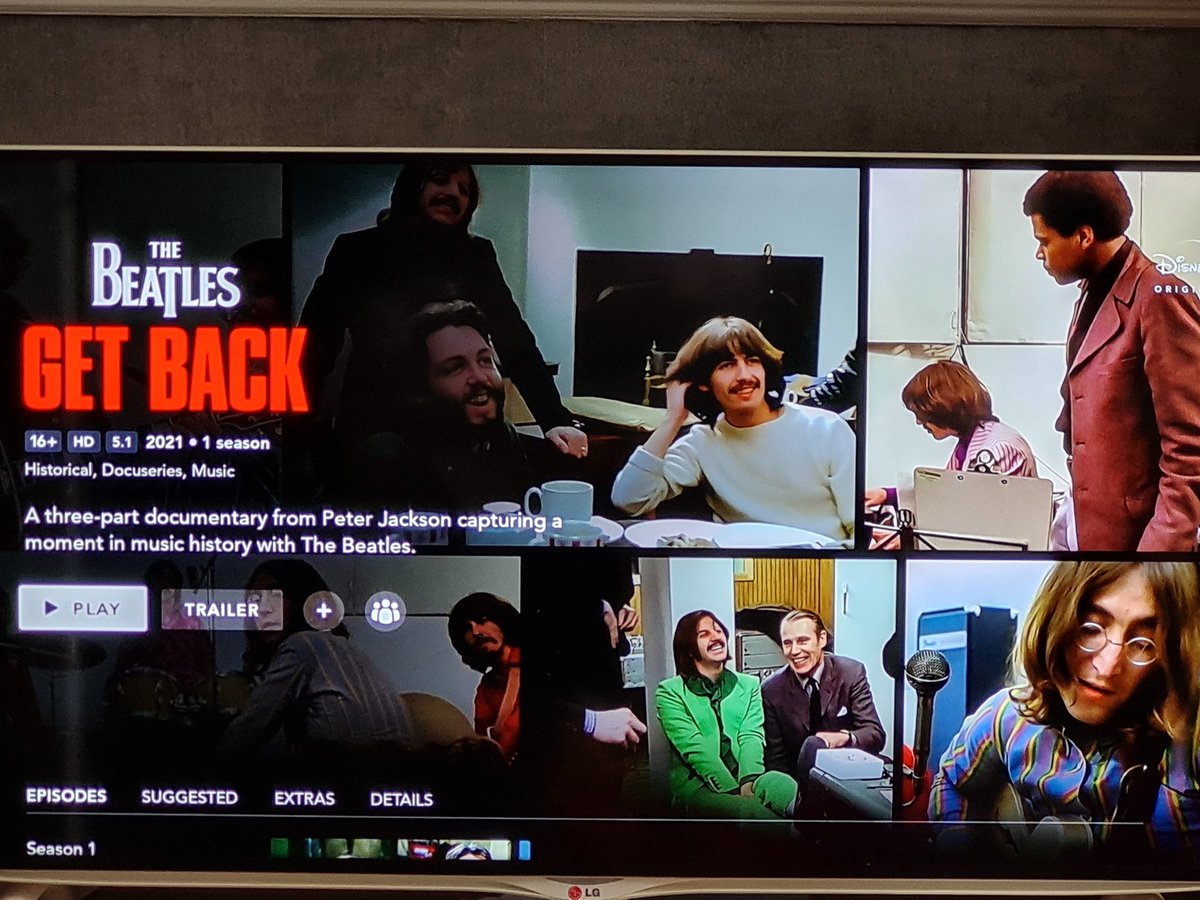 Perfect combination. Just realised I have Disney +, a covid diagnosis that thanks to my triple vaccination is less annoying than the cold I had a couple of months ago and the Christmas season alone for binge watching. Today's offering. #GetBack #TheBeatles #DoNotDisturb