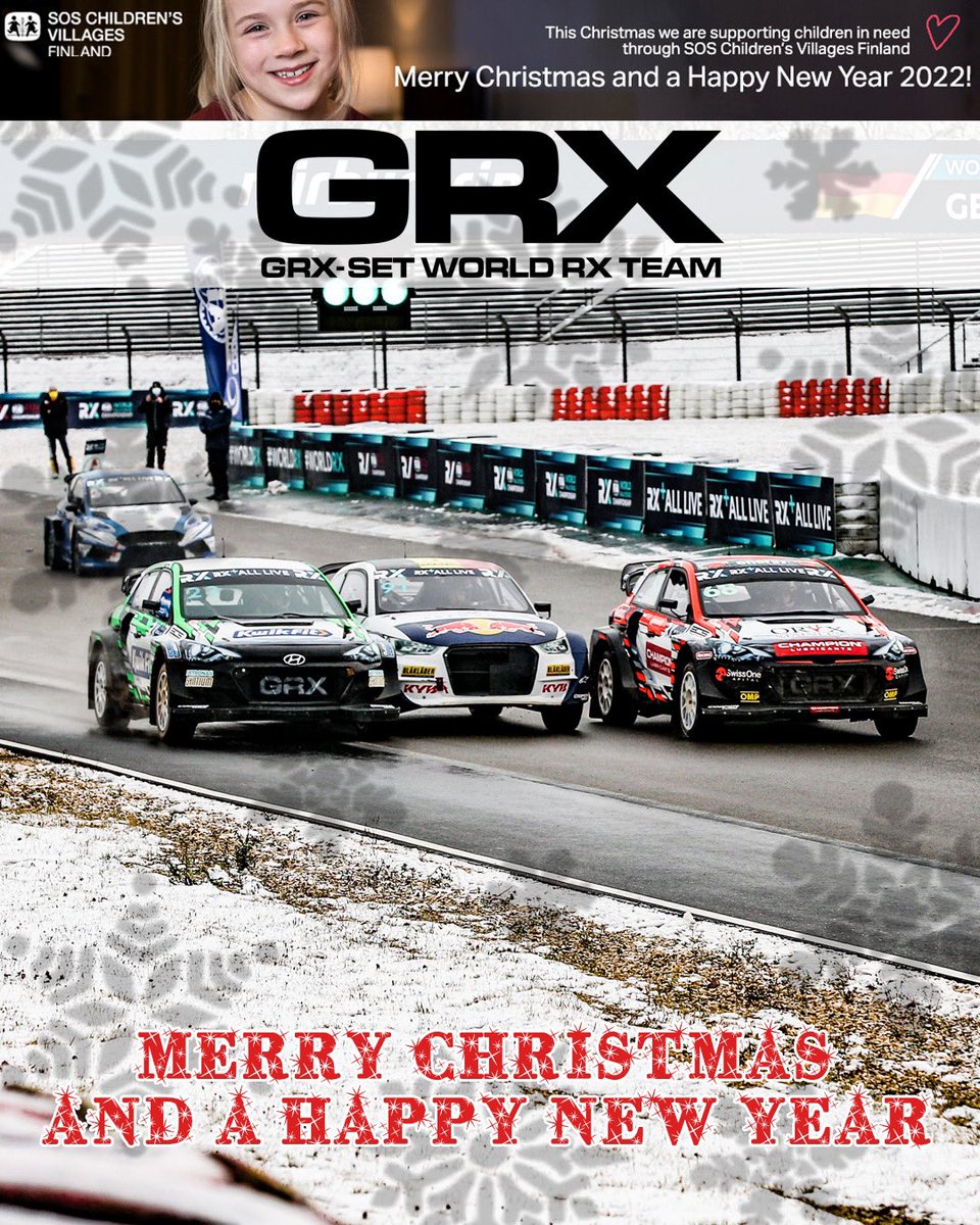 MERRY CHRISTMAS AND A HAPPY NEW YEAR!🎄🎅🏼

From all of us to all of you - have a great Holiday time with your loved ones, take care!🤍

This year we’re supporting children in need through SOS Children’s Villages Finland!❤️

#GRXSET #GRX #GronholmRX #SETPromotion #WorldRX
