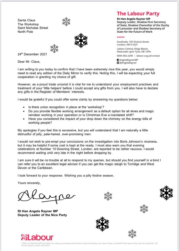AngelaRayner's tweet photo. Apparently there's some people that think I've been writing too many letters to Ministers, Civil Servants, Commissioners and Advisers this year.

This will be my final letter of 2021...

(Merry Christmas everyone!) https://t.co/07Ml0YmZ4t