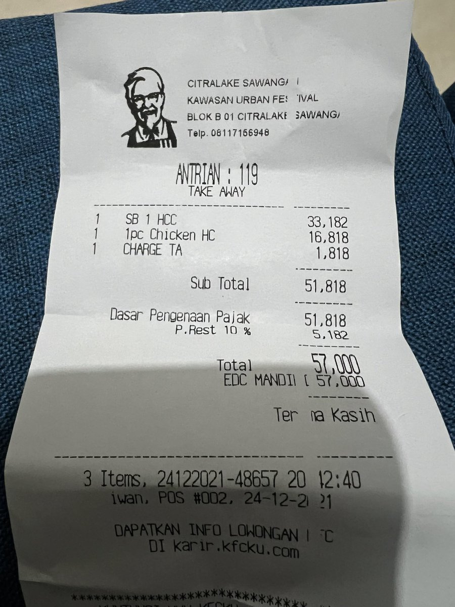 Cuma mau tanya, <a href="/KFCINDONESIA/">KFC Indonesia (Jagonya Ayam!)🔥</a> Citralake Sawangan ayamnya kenapa hambar ya? Apa karena udah malem?