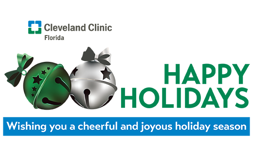 CleveClinicFL's tweet photo. Wishing a happy and healthy holidays to our entire Cleveland Clinic Florida family of patients, families and caregivers.✨💙💚 https://t.co/F8uqVmnMr8