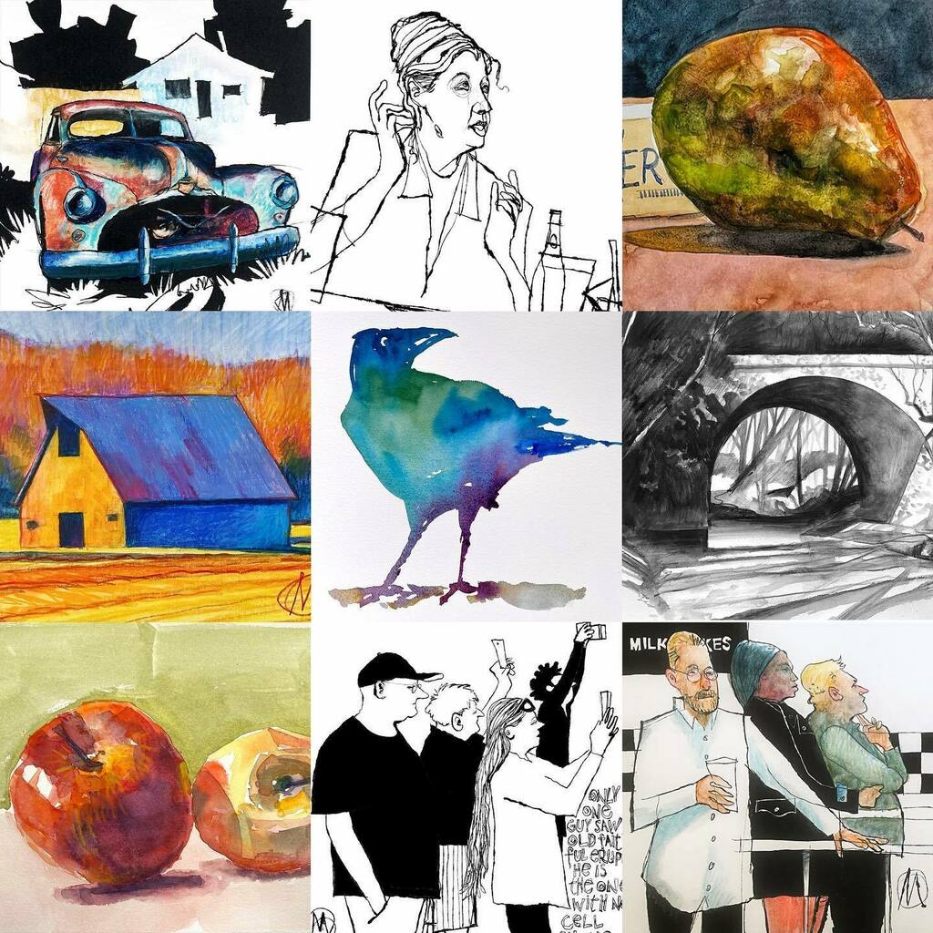 alexzorch's tweet photo. Some of this year's favorites from the blog and social media. Trends for me (for a while, anyway) included crows and old vehicles. Continuing interests of mine are the "human stuff," things human or human-made. #humanstuff #human #sketching #usk #favorit… https://t.co/34lMbSKXLd https://t.co/ErBbG38qFv