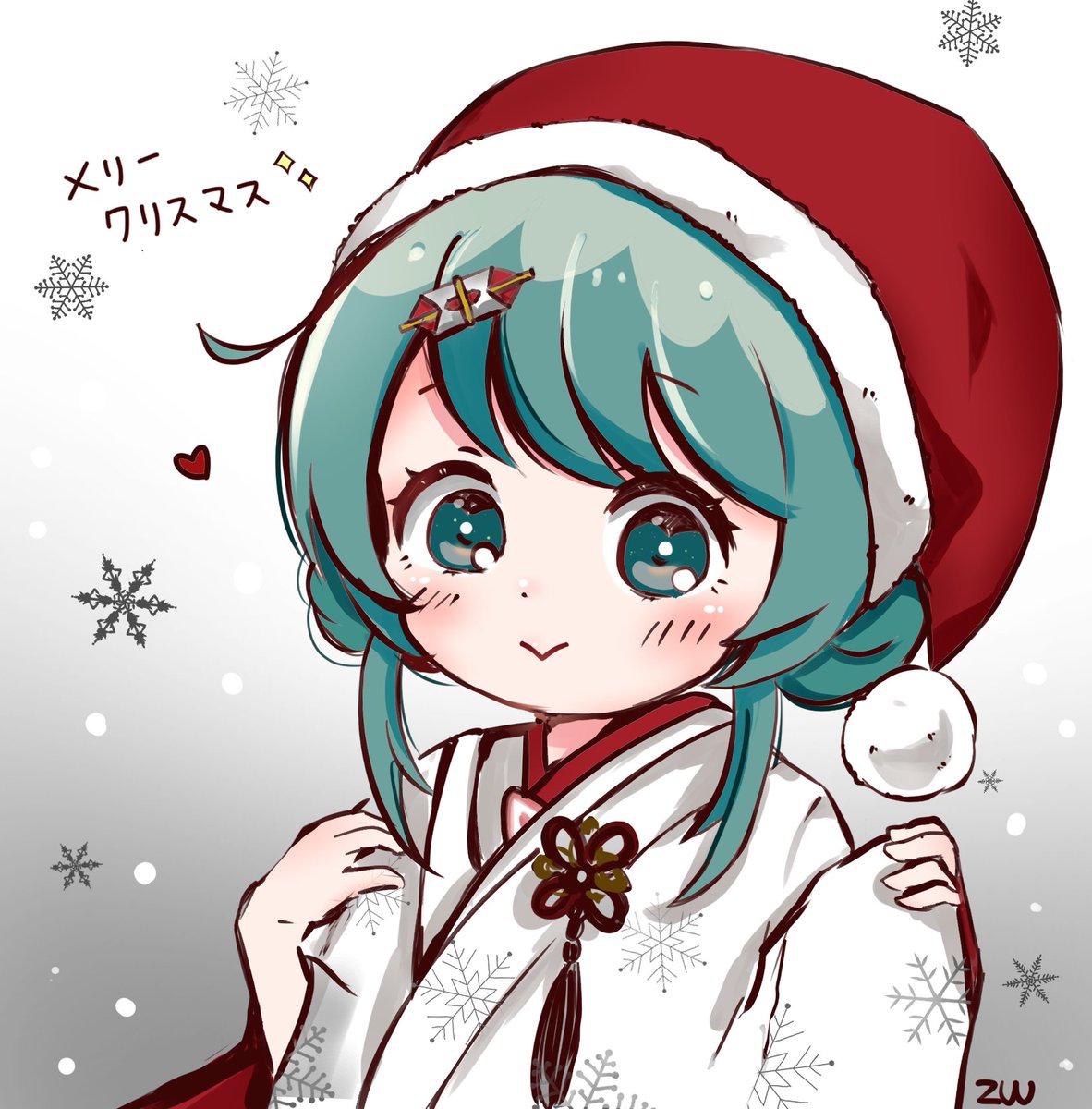 初音ミク 「白無垢ちゃんでメリークリスマス.*✿ 」|zuuのイラスト